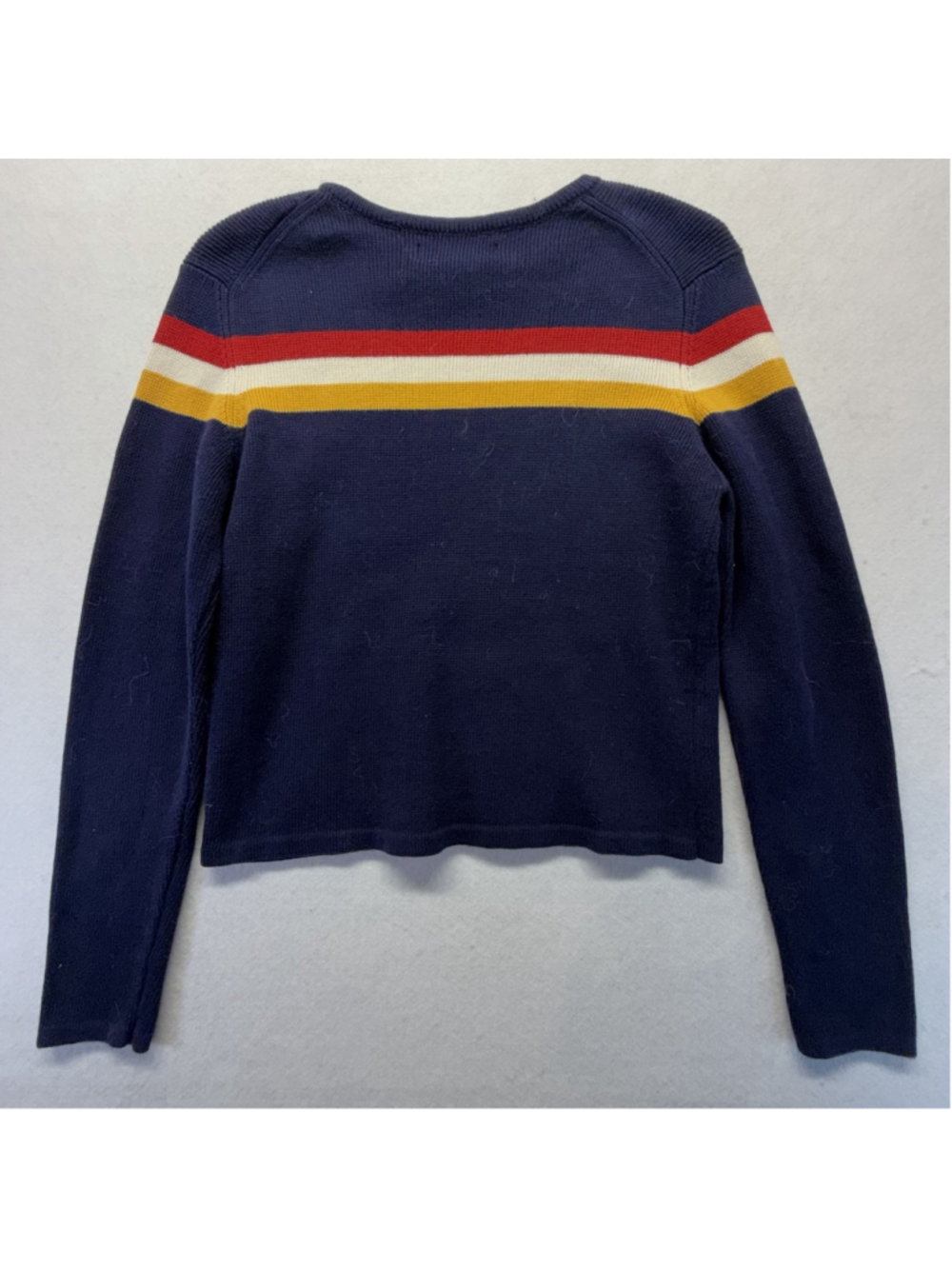 Vintage Y2K Abercrombie & Fitch Cropped Sweater Women’s M Navy Striped Preppy